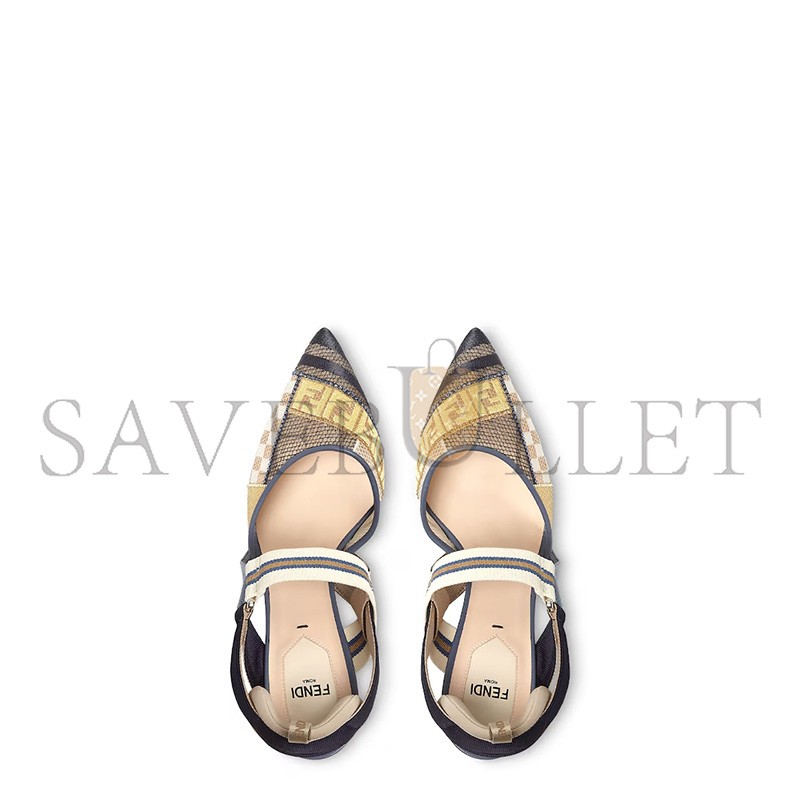FENDI COLIBRÌ MULTICOLOR MESH MEDIUM-HEELED SLINGBACKS 8J8752AU38F1SZW